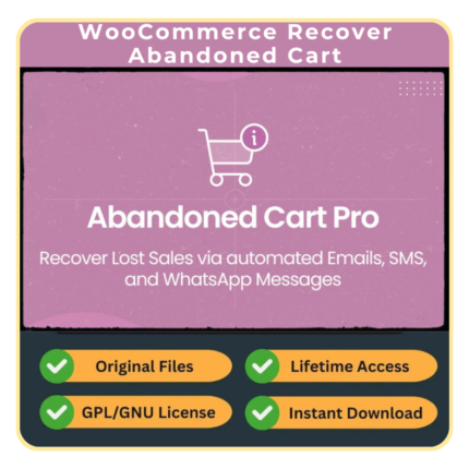 WooCommerce Recover Abandoned Cart Pro — (Free Updates + GPL)