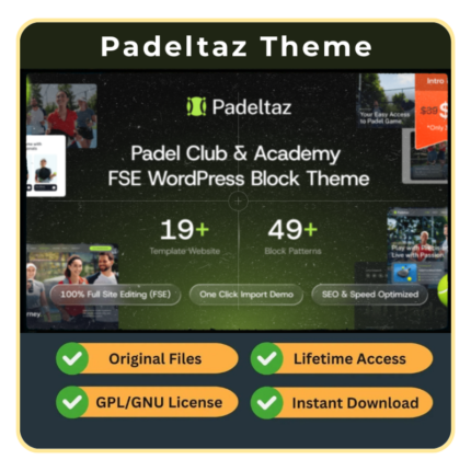 Padeltaz Theme (GPL) – Padel Club & Sports Academy FSE WordPress Block Theme