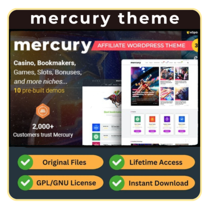 Mercury – Affiliate & Review WordPress Theme (GPL | Latest Version 3.9.11.1)