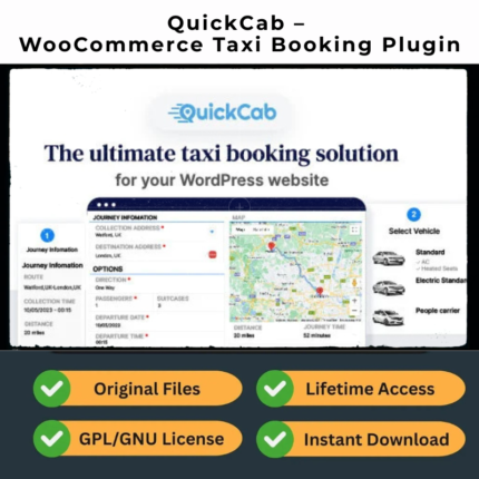 QuickCab — WooCommerce Taxi Booking Plugin (GPL | Latest Version 1.4.6)