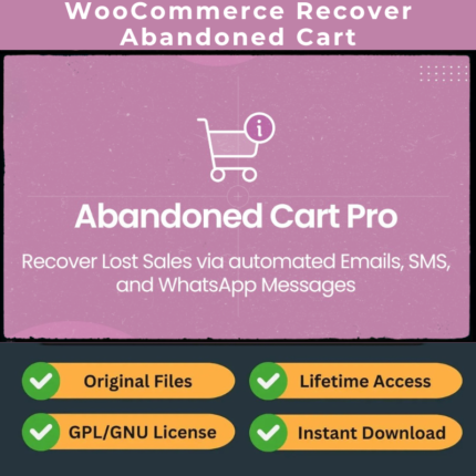 WooCommerce Recover Abandoned Cart Pro — (Free Updates + GPL)