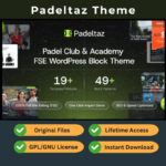 Padeltaz Theme (GPL) – Padel Club & Sports Academy FSE WordPress Block Theme
