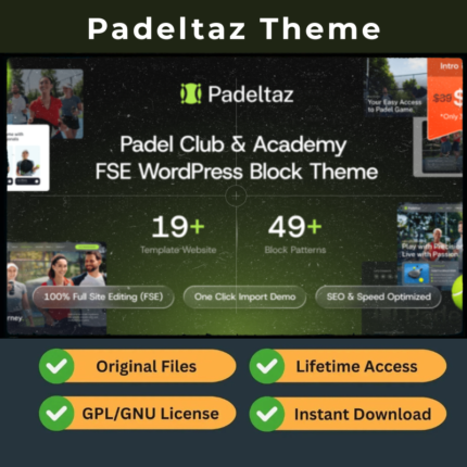 Padeltaz Theme (GPL) – Padel Club & Sports Academy FSE WordPress Block Theme