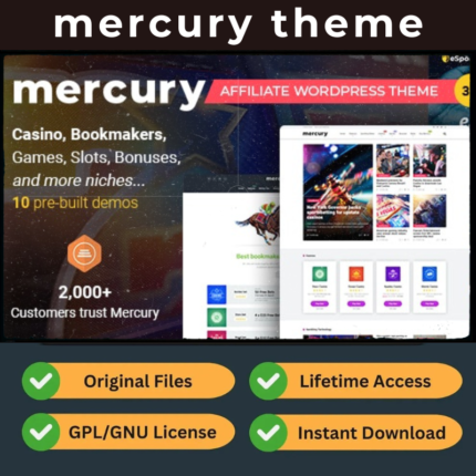 Mercury – Affiliate & Review WordPress Theme (GPL | Latest Version 3.9.11.1)